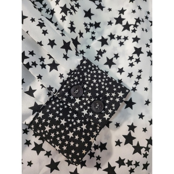 New York & Company Black And White Star Blouse - Picture 9 of 9